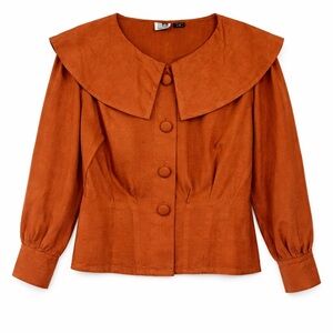Paul et Duffier Vintage Rust Sailor Collar Blouse Size M